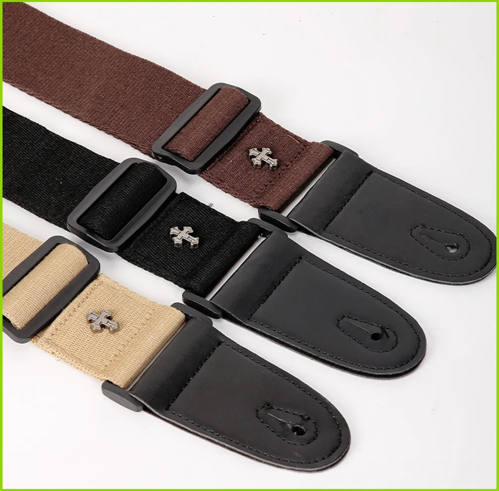 Vintage Woven Guitar Strap with Cross Detail