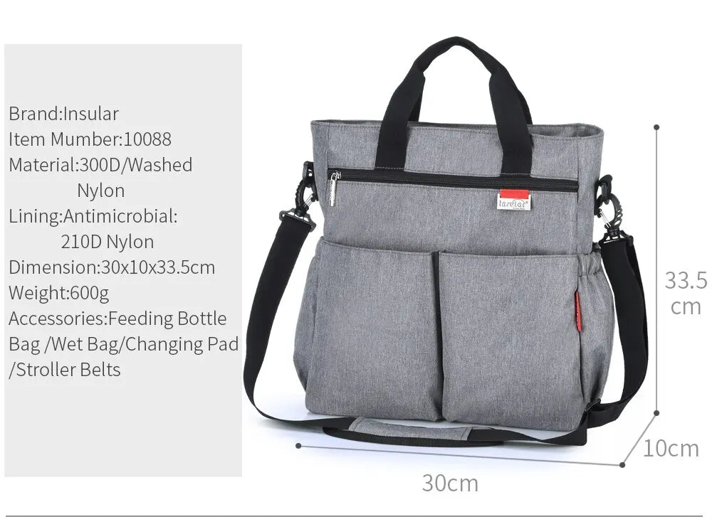 Multifunctional Waterproof Diaper Tote Bag for Parents