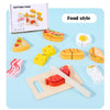 Wooden Pretend Play Kitchen Set with Cutting Fruits and Vegetables