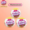 Five blind balls of Zuru Mini Brands Create Masterpieces featuring the Mini Brands Create logo