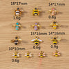 Gold Enamel Honeybee Charms for Jewelry Making (Set of 10)