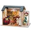 DIY Miniature Wooden Dollhouse Kit with LED Lighting