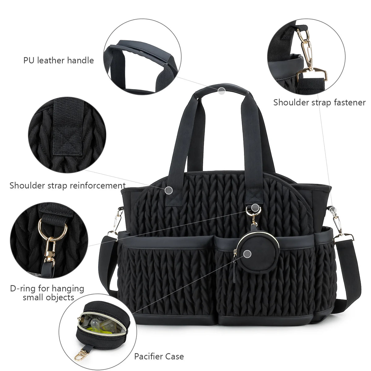 Waterproof Diaper Bag with Multiple Pockets for Parents