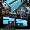 A close-up of a light blue sci-fi water gun with various modes shown, including launch and light linkage.