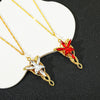 Elven Crystal Pendant Necklace in Gold