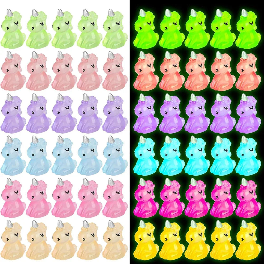 Glow-in-the-Dark Mini Unicorn Figurines (100-Piece Set)