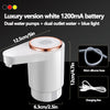 White luxury version electric water dispenser pump with dual outlets and blue light