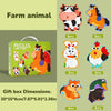A gift box containing various farm animals and characters in puzzle form for kids