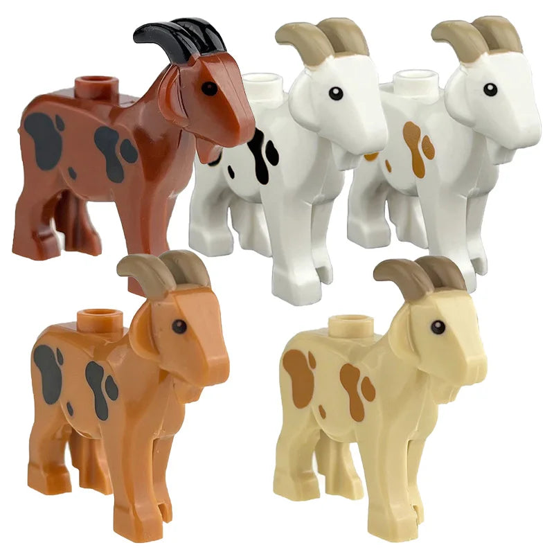 A set of marine animal building blocks featuring a brown shark, white octopus, and whale figures.