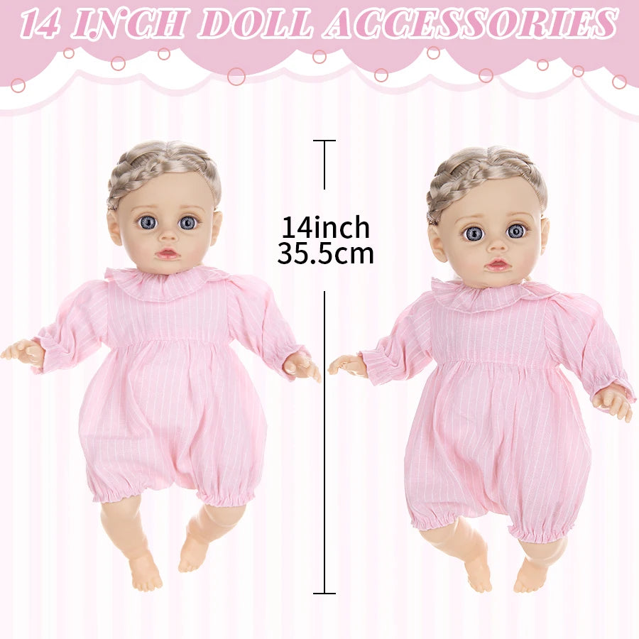 14-Inch Silicone Reborn Baby Doll with Interchangeable Outfits