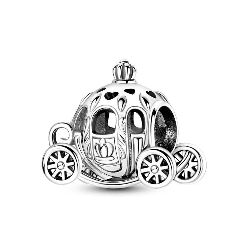 Sterling silver charm bead pendant featuring a car, key, and other elements.