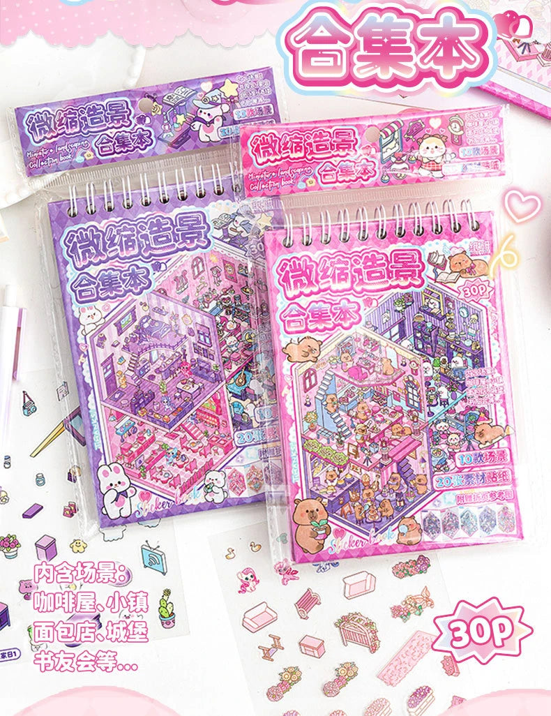 Miniature 3D Scene Stickers for Journaling & Crafting (Set of 30)
