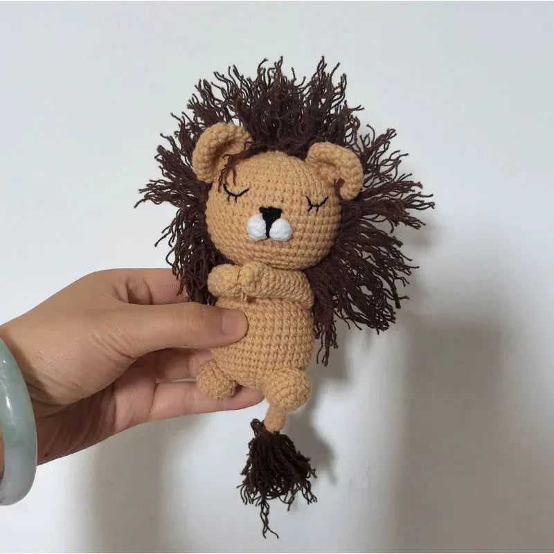 Handmade Amigurumi Plush Toy Set – Fox, Cow & Lamb Sleeping Dolls