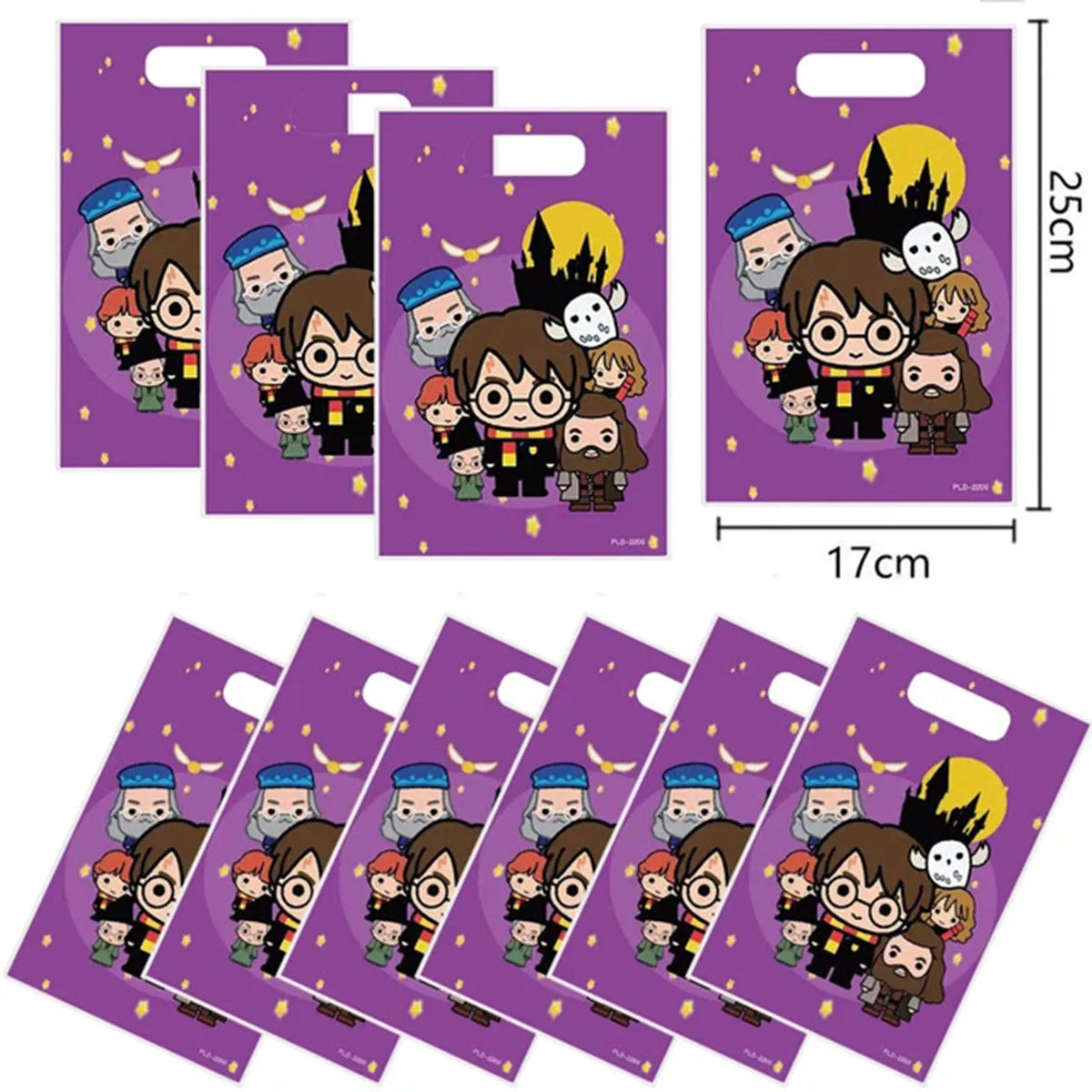 Cartoon Themed Kids Party Decoration Set with Face Stickers, Gift Bags & Slap Bracelets