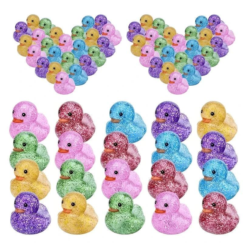 Glitter Rubber Duck Set – Fun Bath Toys & Party Favors