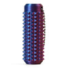 A dark blue and purple textured fidget roller keychain with a metallic finish.