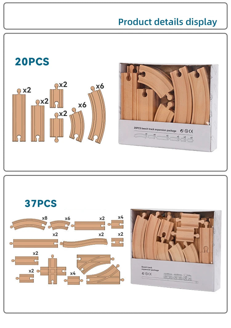 Wooden Train Track Expansion Set – Compatible with All Major Brands