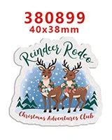 Glitter acrylic flatback resin cabochons for DIY crafts in a Christmas theme featuring reindeer.