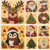 A set of festive Christmas themed pearl and diamond art designs featuring Santa, reindeer, and Christmas trees.