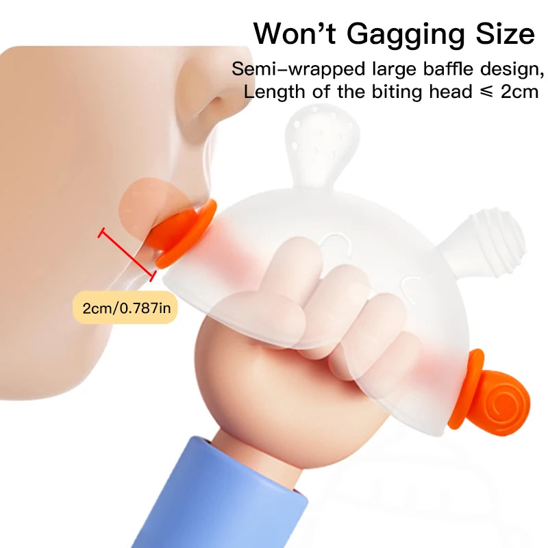 Bunny Silicone Teething Toy with Hidden Handle