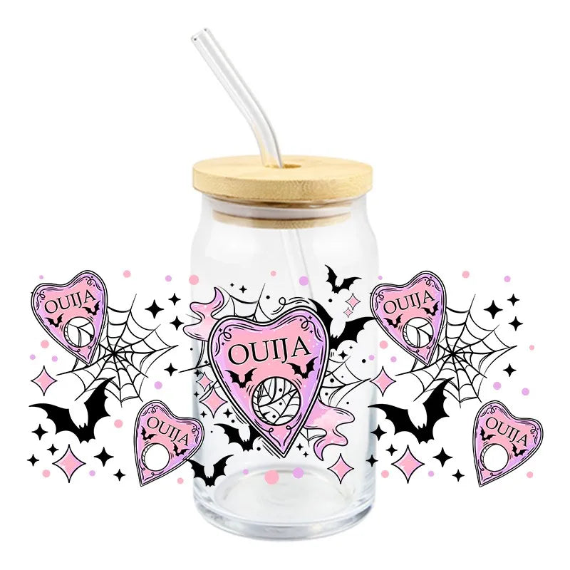 Halloween Bat Design Waterproof Cup Wrap Stickers
