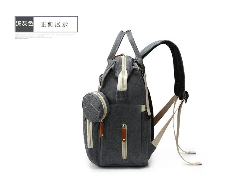 Large Waterproof Diaper Bag Backpack with Insulated Bottle Pocket