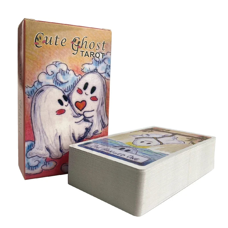 Cute Ghost Tarot Card Deck – 78 Card Divination Set for Fun & Reflection