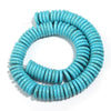 A coiled strand of bright blue turquoise stone beads for jewelry making