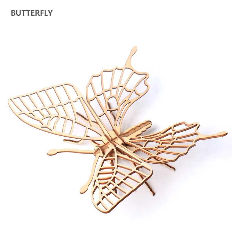 Wooden 3D Insect Puzzle Kit – Butterfly, Bee, Scorpion & More