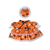 Orange festive porch goose with white trim and seasonal decor