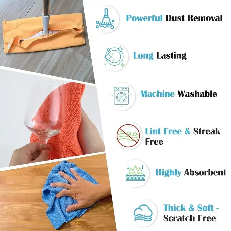 Ultra-Absorbent Microfiber Cleaning Cloths (Multi-Pack)
