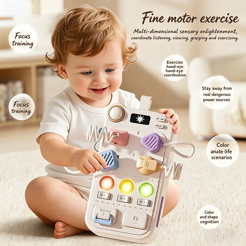 Montessori Busy Board with Plug Socket Sensory Toy for Toddlers