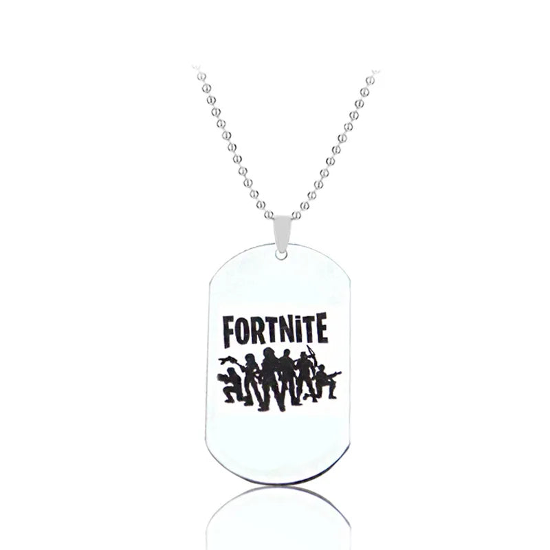 Fortnite Emblem Stainless Steel Charm Pendant Necklace
