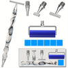 A set of 11 diamond art pens with interchangeable tips and wax, showing various pen components and finished work.