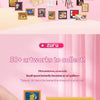 A hand holds a ZURU Mini Brands collectible artwork set featuring various miniature paintings and sculptures.