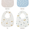 Soft Cotton Waterproof Baby Bibs (3-Pack, U-Shaped Design)
