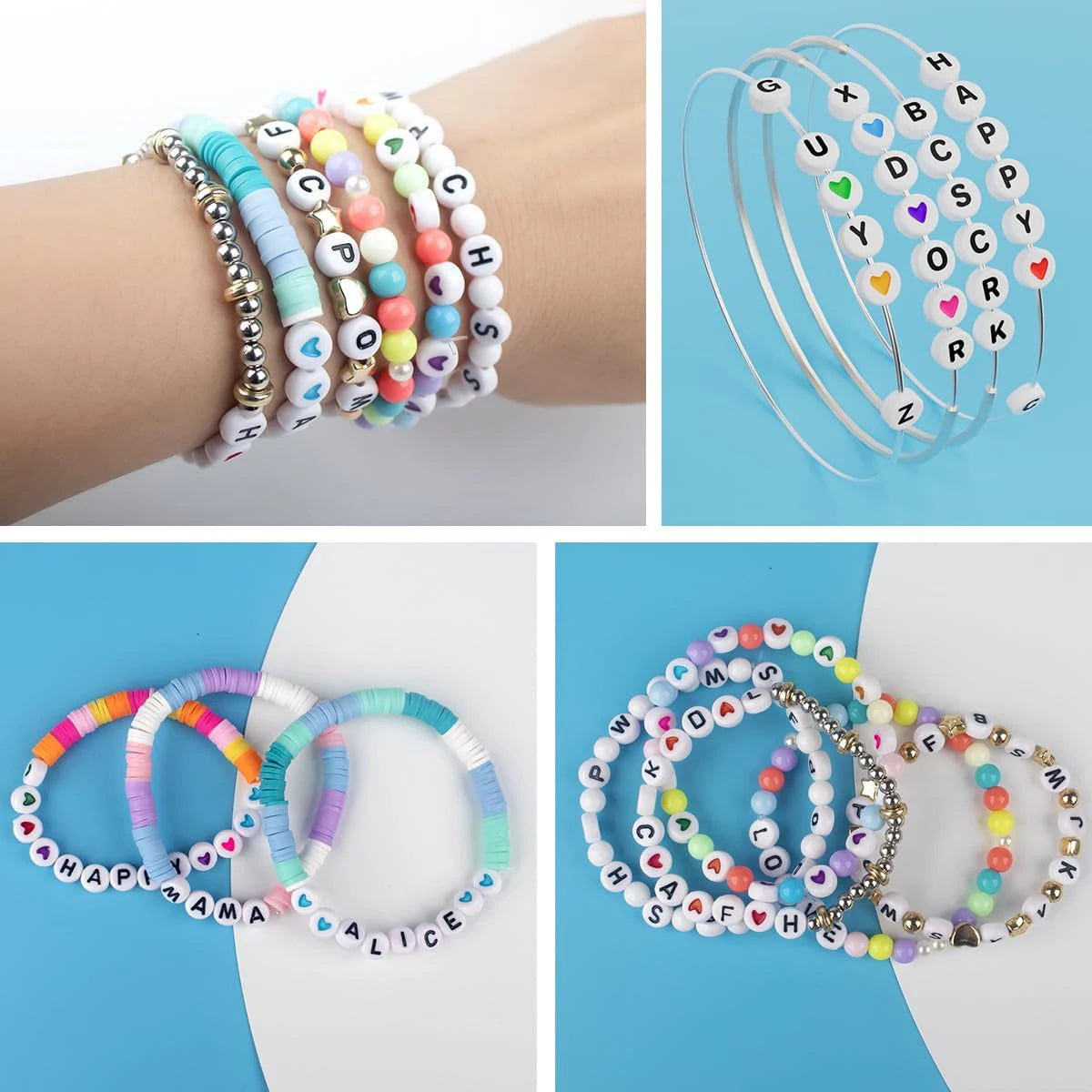 Acrylic Alphabet Letter Beads Kit for Jewelry Making