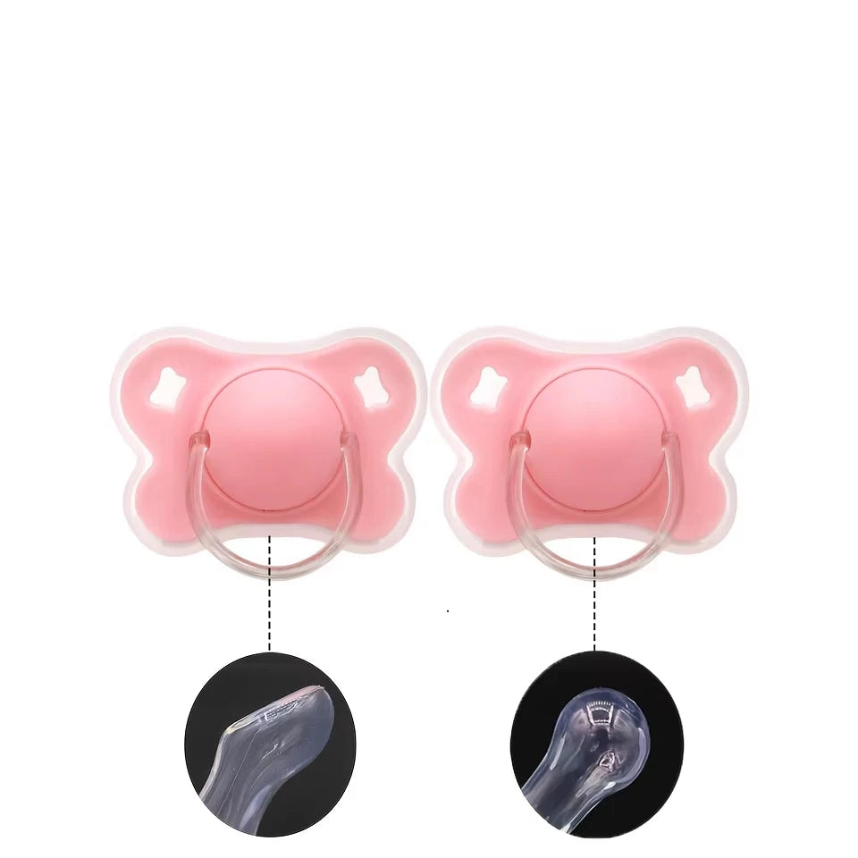 Silicone Baby Pacifier with Flower Design and Protective Cover