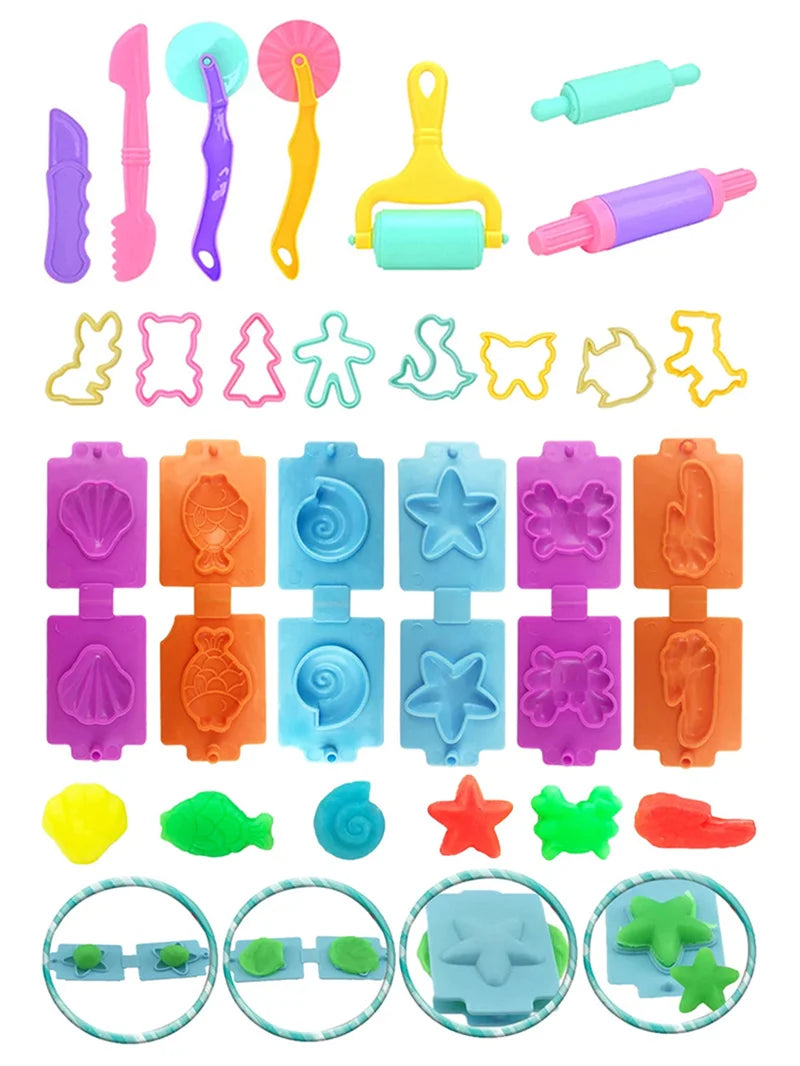 Kids Play Dough Tool Kit with Animal & Ocean Molds