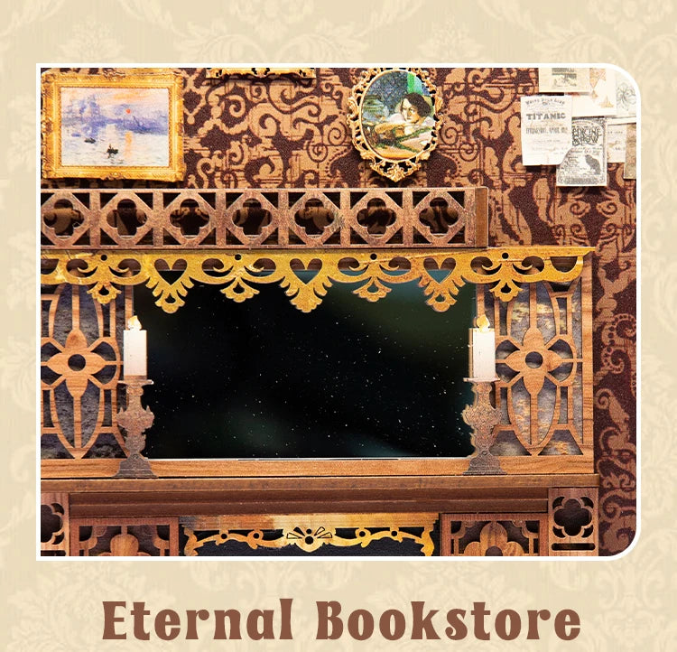 Eternal Bookstore DIY Book Nook Kit with LED Lighting