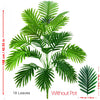 A vibrant green artificial areca palm plant with 18 leaves shown without a pot.