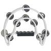 White double-layer tambourine with metal bells for kids