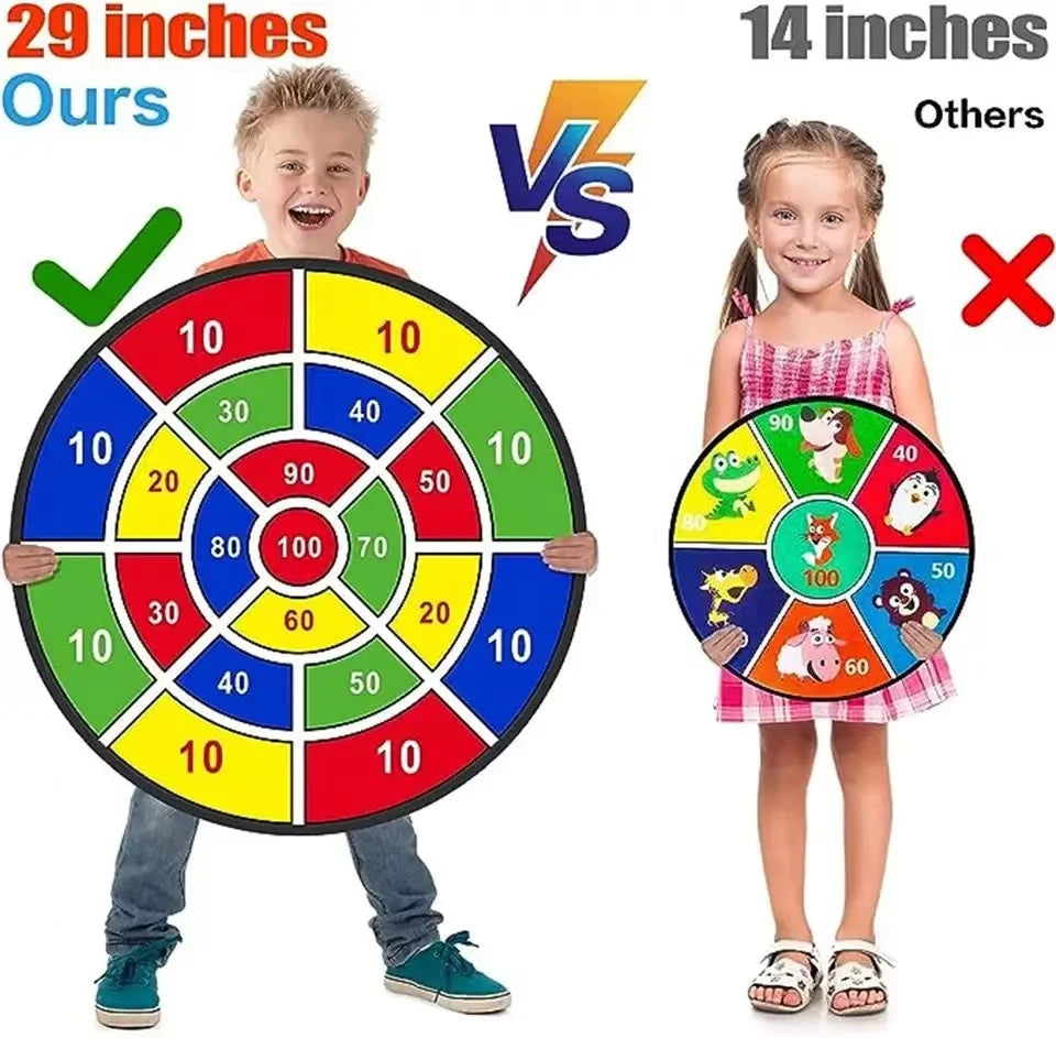 Comparison of a 29 inch dart game versus a 14 inch dart game for kids