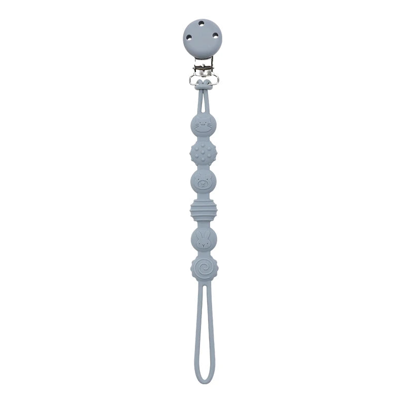 3-in-1 Silicone Pacifier Clip with Adorable Cartoon Animal Design