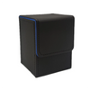 Black premium leather deck box with a blue accent stripe.