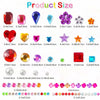 A collection of various acrylic gem stickers in different colors and shapes, including facets, round stones, and star shapes.