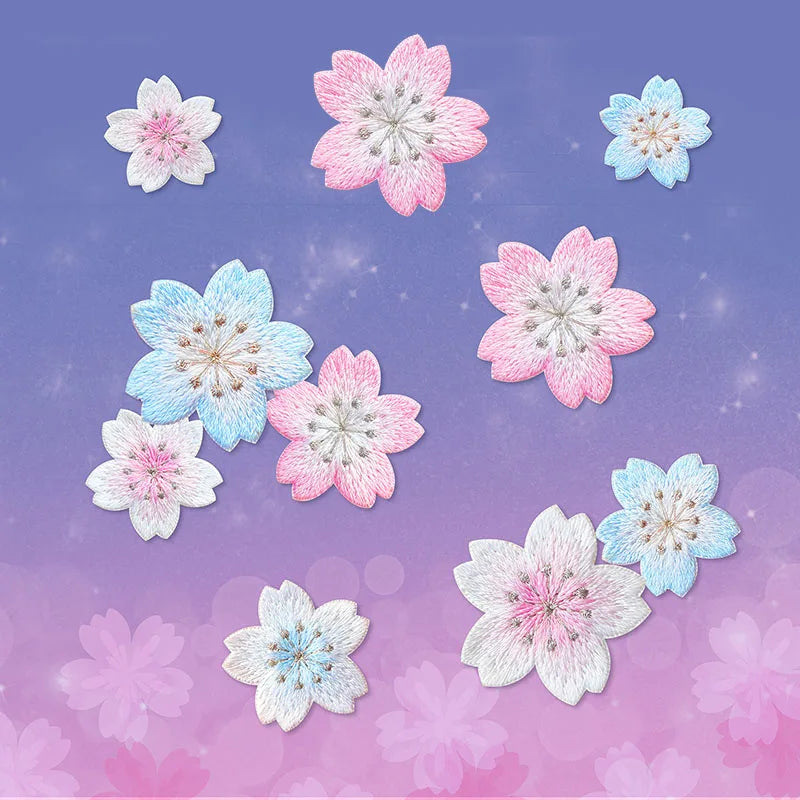 Cherry Blossom Embroidered Patches for DIY Decoration