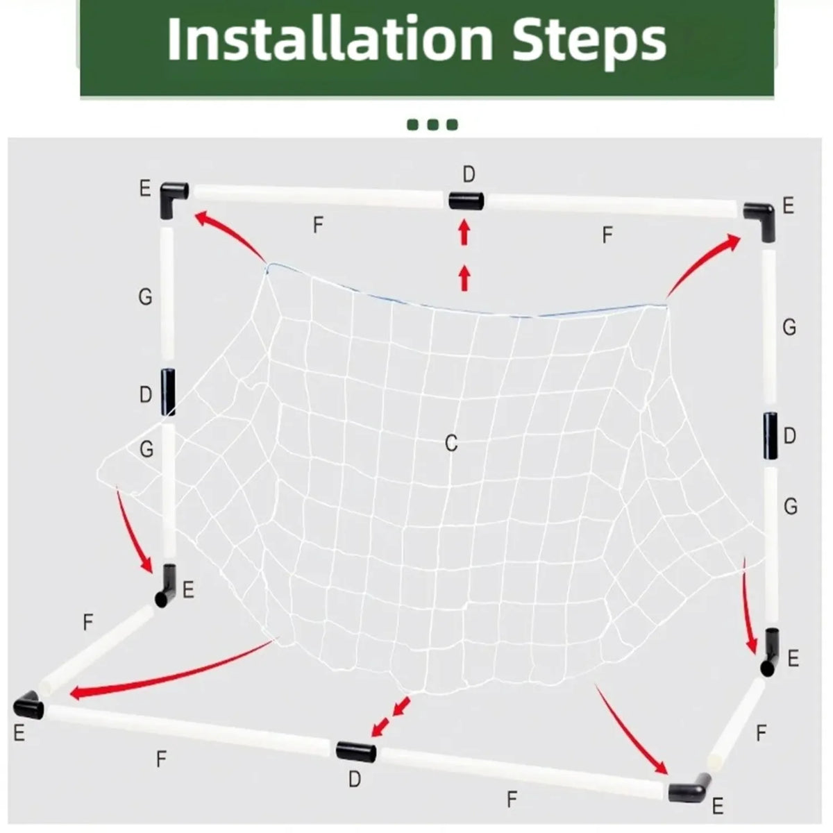 Foldable Soccer Goal Set with Ball and Pump