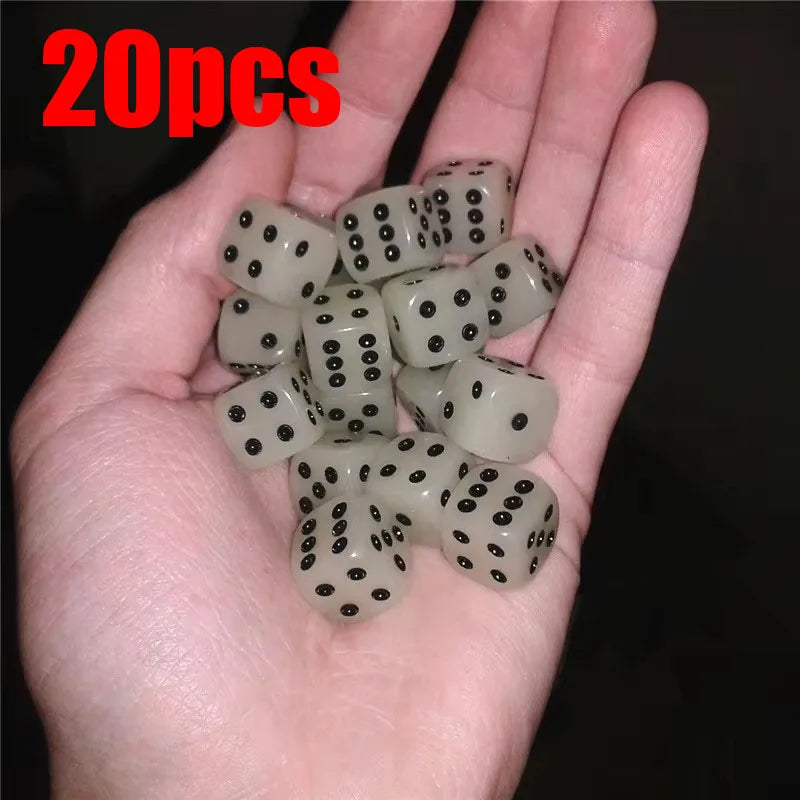 Glow-in-the-Dark Acrylic Dice Set for Games and Parties