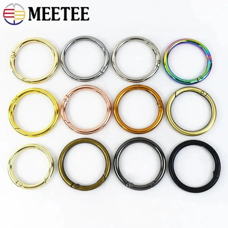 10-Piece Metal Spring Snap Hook O-Ring Set for Bags & DIY Crafts